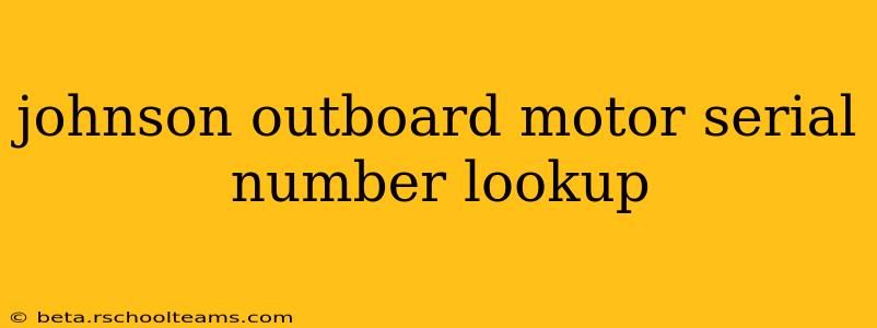 johnson outboard motor serial number lookup