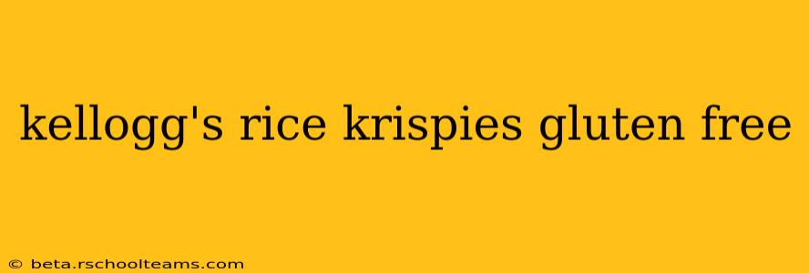 kellogg's rice krispies gluten free