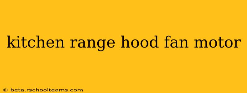 kitchen range hood fan motor