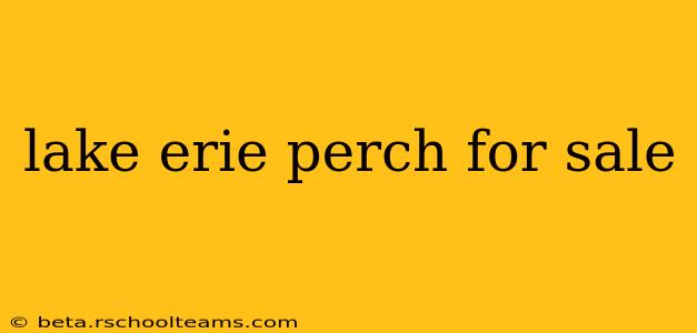 lake erie perch for sale