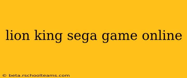 lion king sega game online