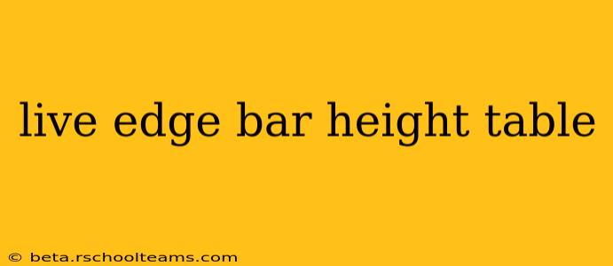 live edge bar height table