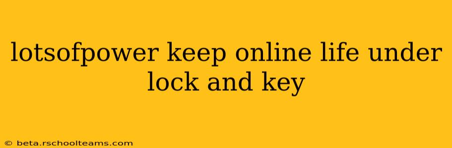 lotsofpower keep online life under lock and key