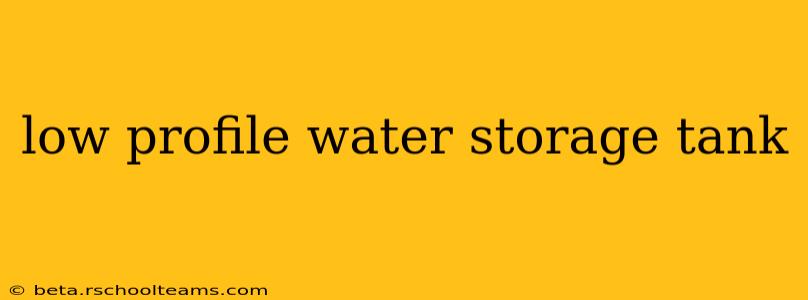 low profile water storage tank