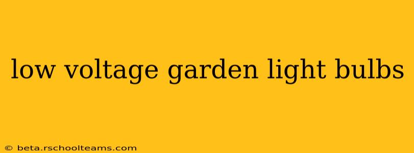 low voltage garden light bulbs