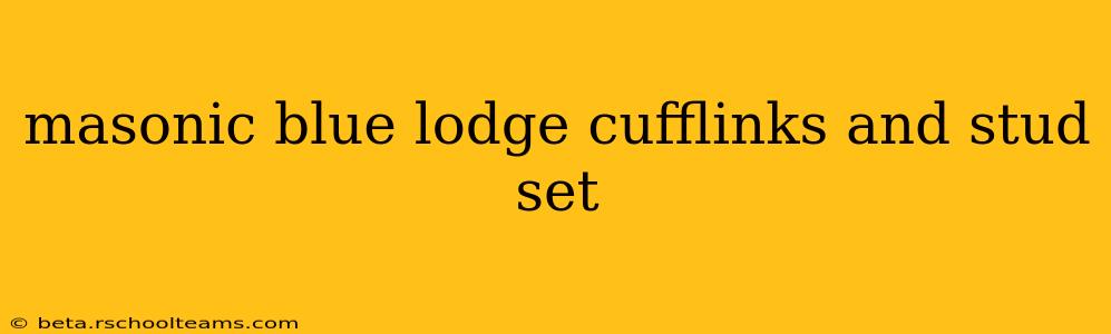 masonic blue lodge cufflinks and stud set