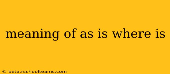 meaning of as is where is