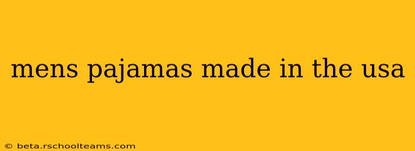 mens pajamas made in the usa