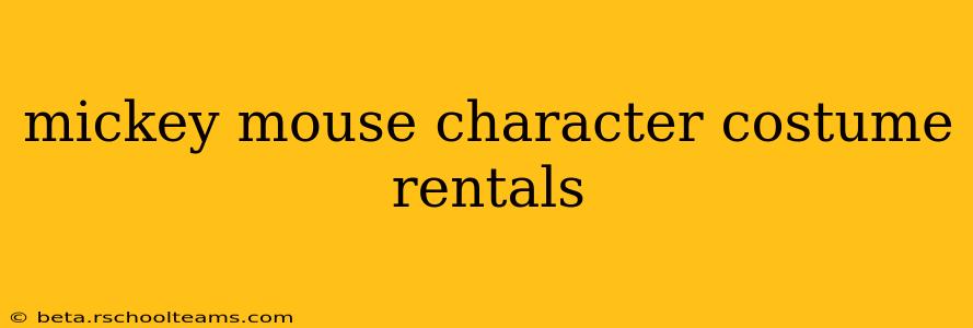 mickey mouse character costume rentals