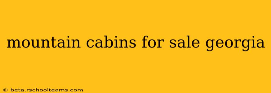 mountain cabins for sale georgia