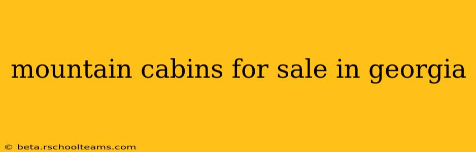 mountain cabins for sale in georgia