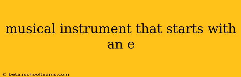 musical instrument that starts with an e