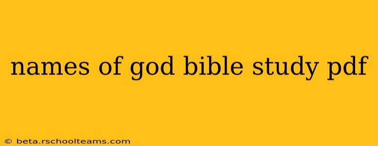 names of god bible study pdf