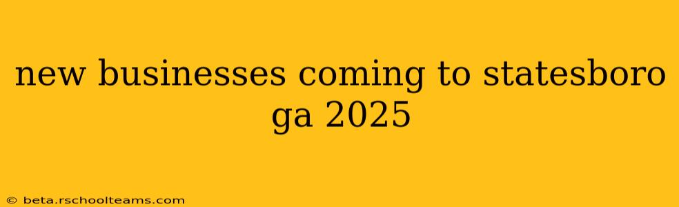 new businesses coming to statesboro ga 2025