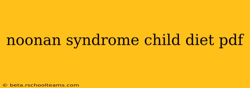 noonan syndrome child diet pdf