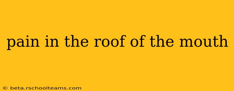 pain in the roof of the mouth