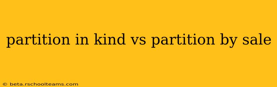 partition in kind vs partition by sale