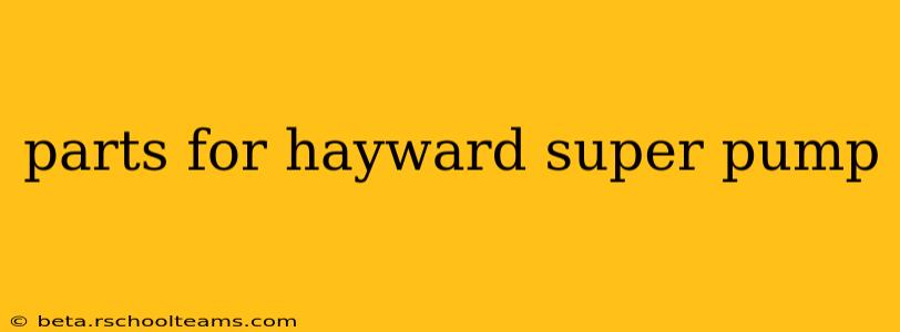 parts for hayward super pump