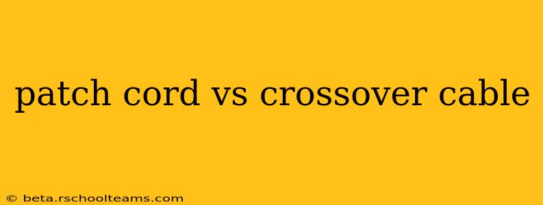 patch cord vs crossover cable