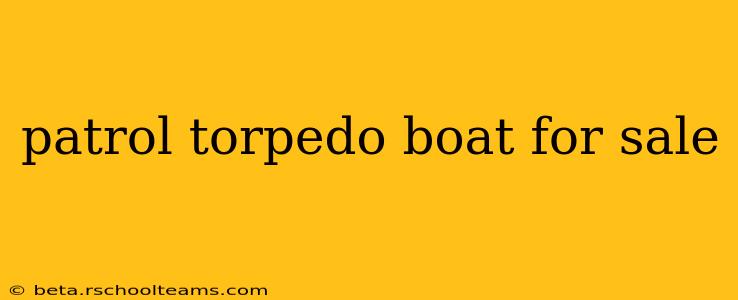 patrol torpedo boat for sale