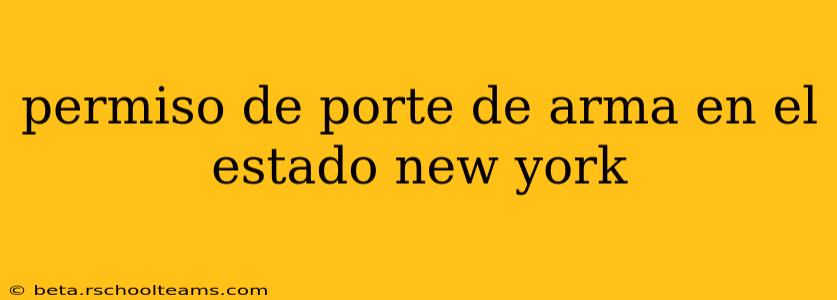 permiso de porte de arma en el estado new york