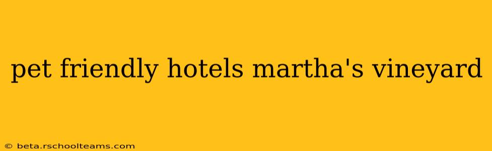 pet friendly hotels martha's vineyard
