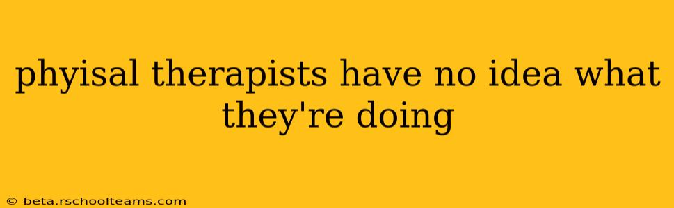phyisal therapists have no idea what they're doing