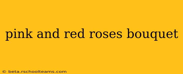 pink and red roses bouquet