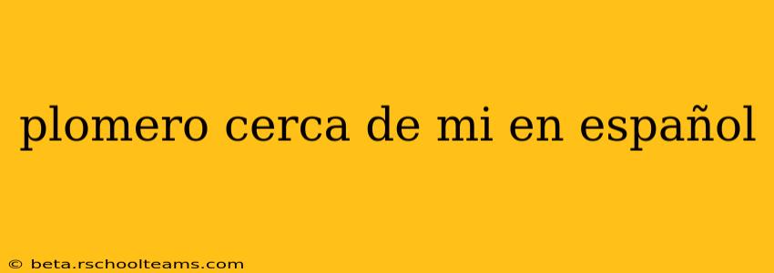 plomero cerca de mi en español