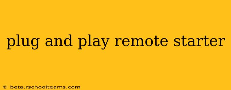 plug and play remote starter