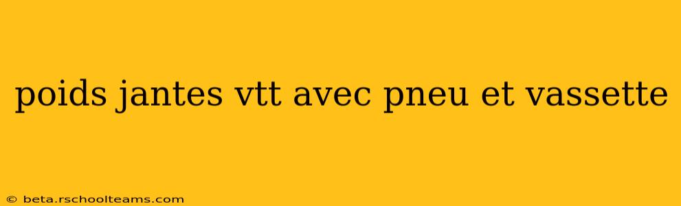 poids jantes vtt avec pneu et vassette