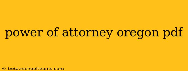 power of attorney oregon pdf