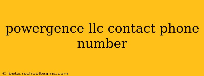 powergence llc contact phone number