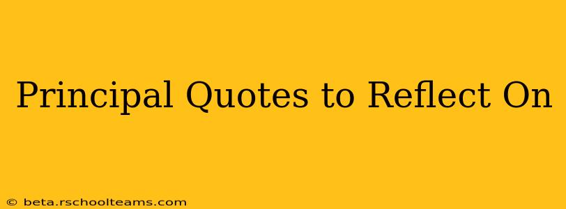 Principal Quotes to Reflect On