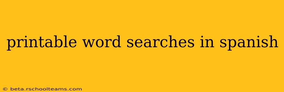 printable word searches in spanish