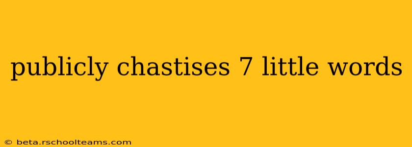 publicly chastises 7 little words