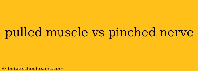 pulled muscle vs pinched nerve