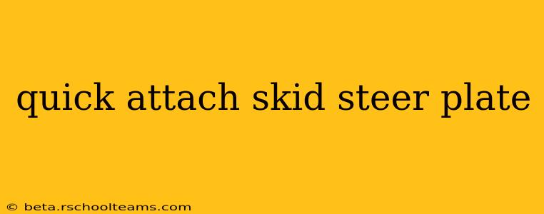 quick attach skid steer plate
