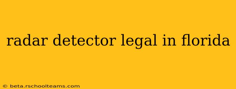 radar detector legal in florida