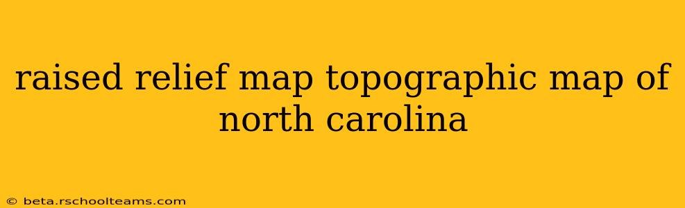 raised relief map topographic map of north carolina