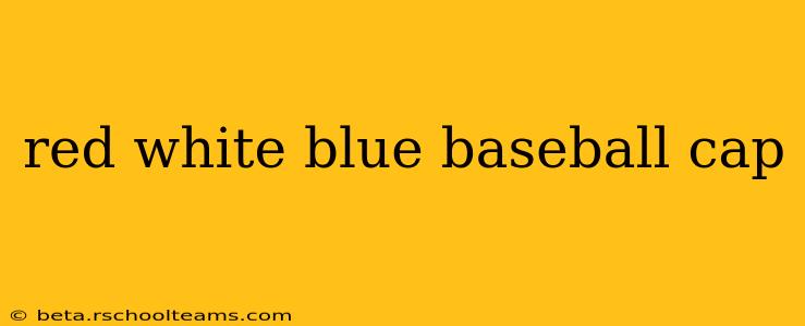 red white blue baseball cap