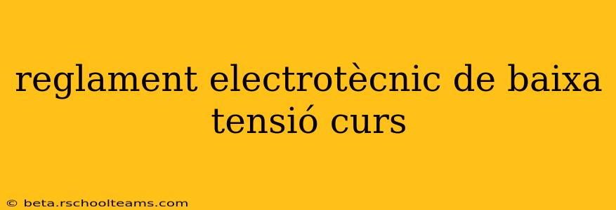 reglament electrotècnic de baixa tensió curs