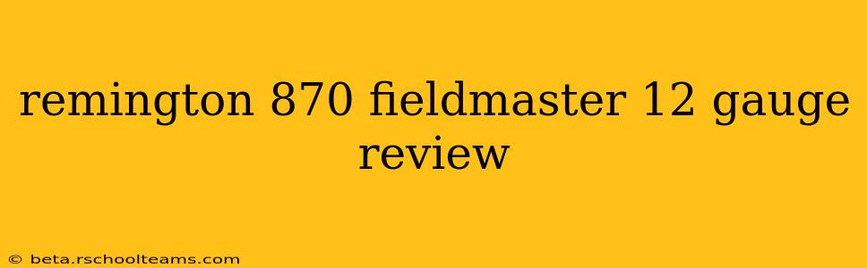 remington 870 fieldmaster 12 gauge review