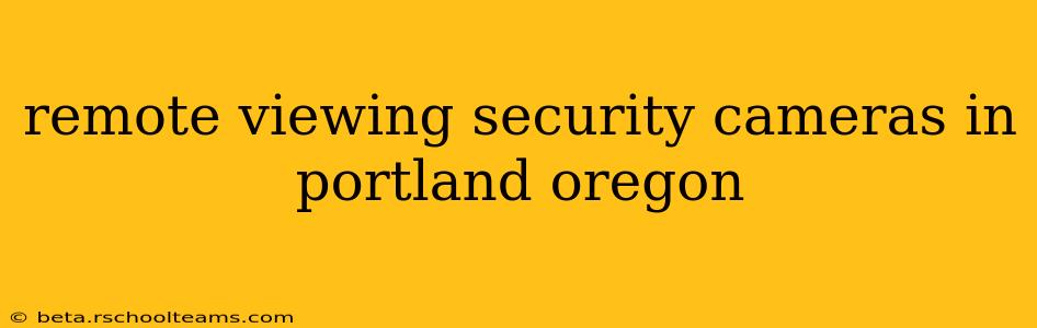 remote viewing security cameras in portland oregon