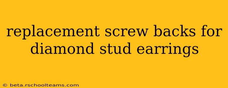 replacement screw backs for diamond stud earrings