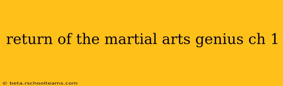 return of the martial arts genius ch 1