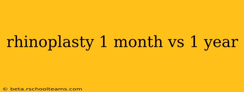 rhinoplasty 1 month vs 1 year