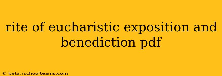 rite of eucharistic exposition and benediction pdf