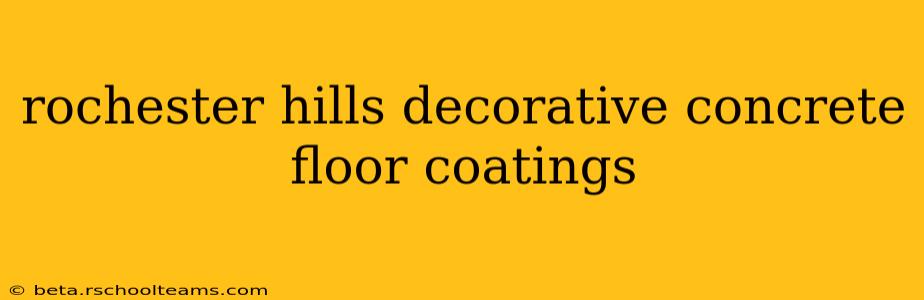 rochester hills decorative concrete floor coatings
