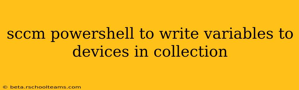 sccm powershell to write variables to devices in collection